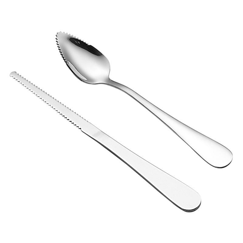 Stainless steel grapefruit knife orange peeler puree spoon grapefruit meat picker pulp digging knife peeling orange artifact 1010