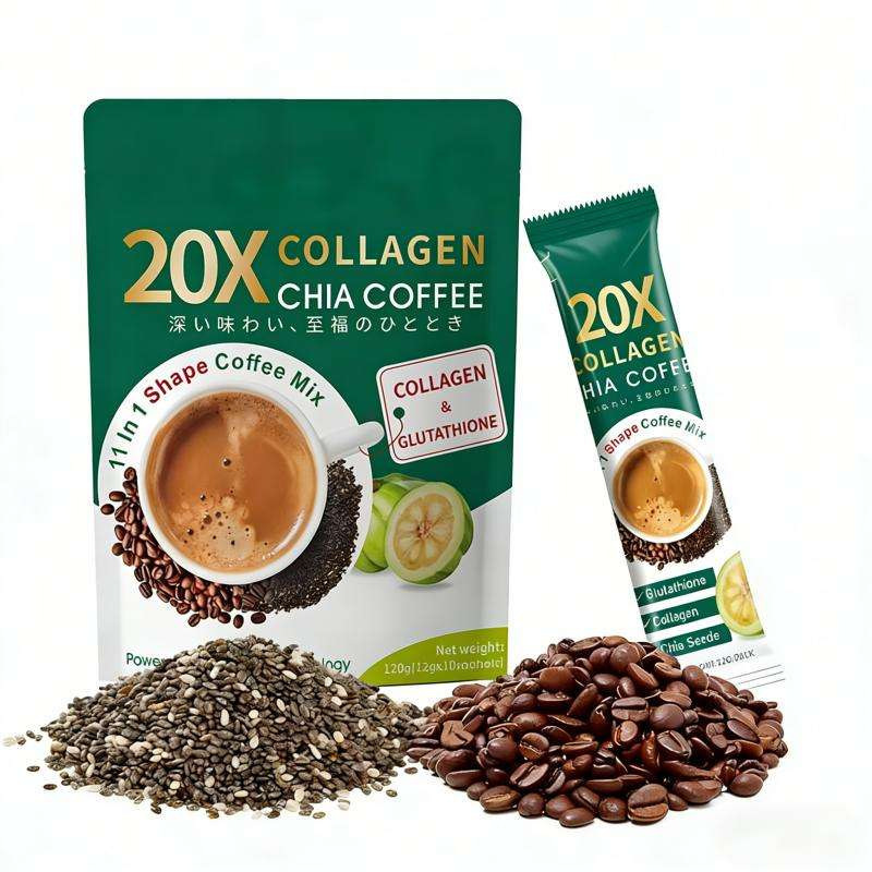 Cross-border 20X Collagen Coffee 11In1 Collagen Chia Seed Glutathione Coffee
