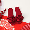 Summer slippers, festive red footwear for beloved, wedding shoes, for bridesmaid