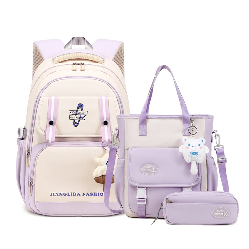 보라색 3종 세트 [흰 고양이 포함]