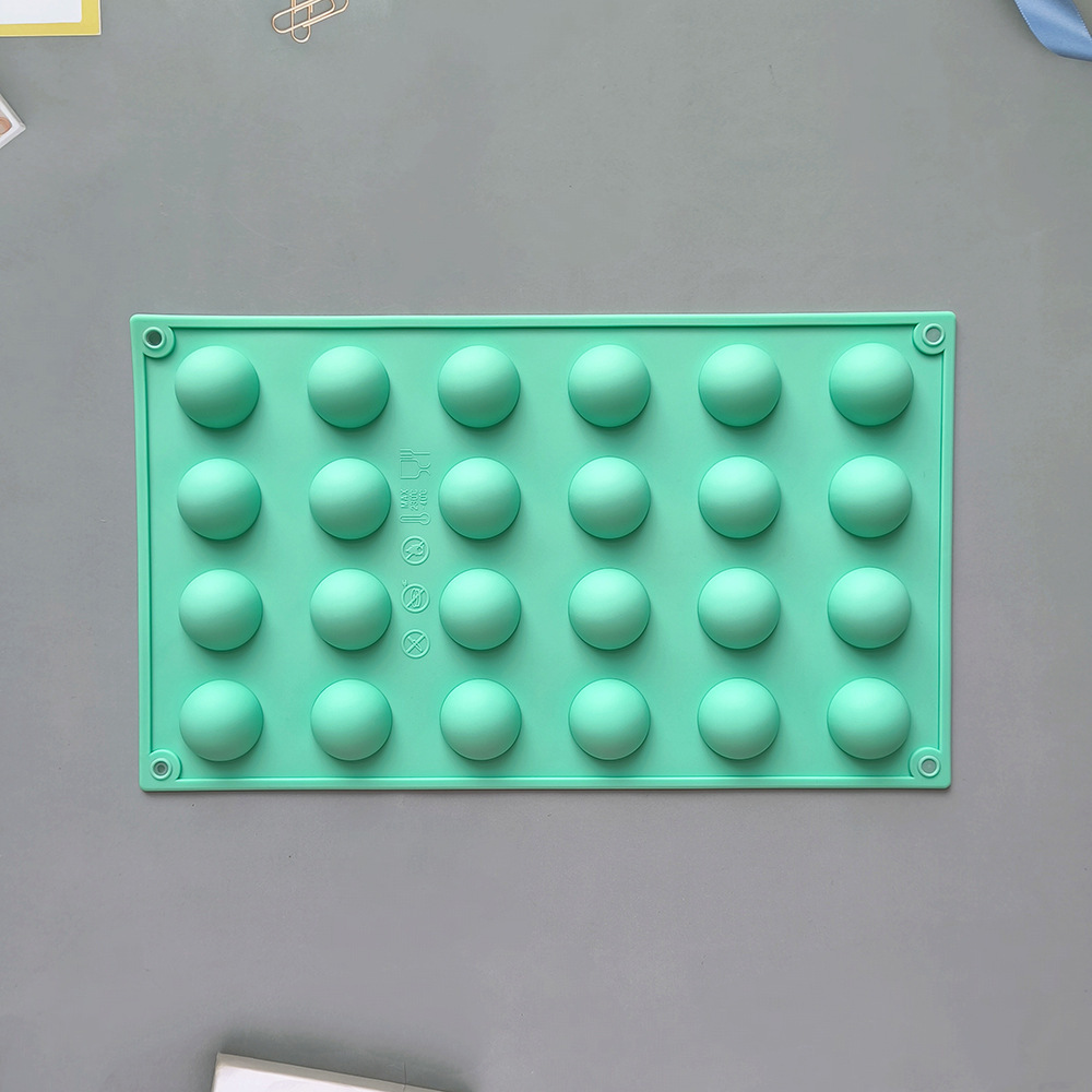 24 agujeros semicircular molde de pastel de silicona 3D esférico chocolate molde de dulces herramientas de horneado molde de hielo 437