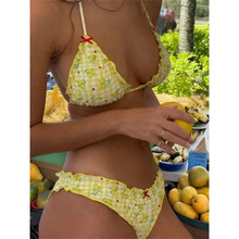 L 28933 Bow Tie Three-piece Bikini ӡ���������ʽ�Ȼ���