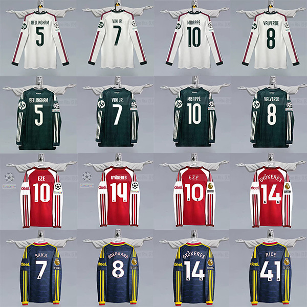 2627 New Club Long-Sleeve Jersey Real Madrid Thai Version Adult Football Jersey Cross-Border In-Stock Wholesale Soccer Uniform 2627 New Club Long-Sleeve Jersey Real Madrid Thai Version Adult Football Jersey Cross-Border In-Stock Wholesale Soccer Uniform