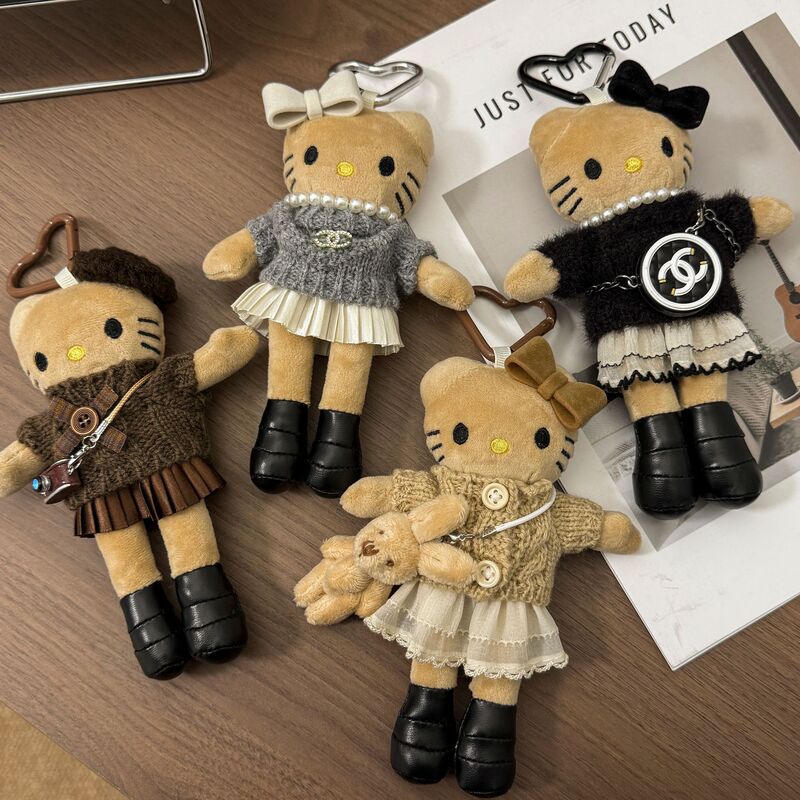 Original Handmade Sexy Long-Legged Kitty Bag Pendant Plush Doll Keychain Decoration Sweet and Cool Style