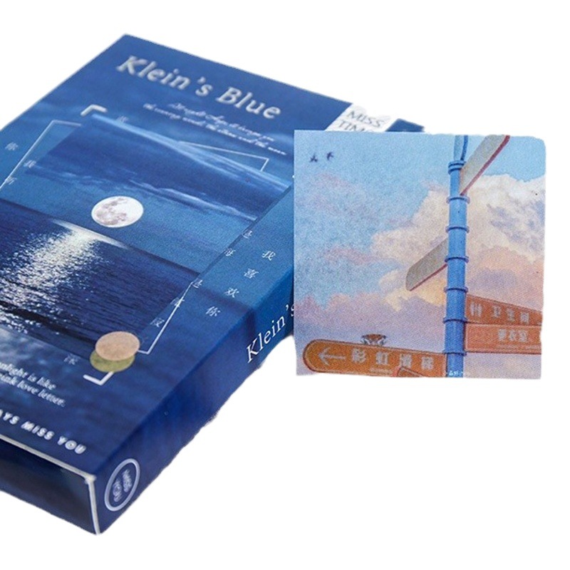 Light-picking pegatinas de papel en caja Serie del diario de París Material diario de papel retro ins pegatinas 55 piezas 12 modelos