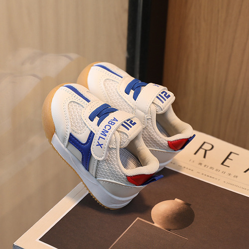 Toddler Shoes 2024 Spring and Autumn New Baby Shoes Soft Sole Baby Shoes Wear-Resistant Double Mesh Breathable Tide Cross-Border