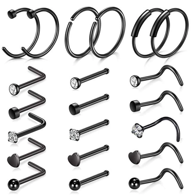 Nose piercing, set, physiological accessories stainless steel, Amazon