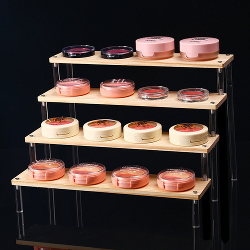 Acrylic storage and display box blind box figure multi-layer transparent plate stepped layered shelf display cabinet trapezoidal stand