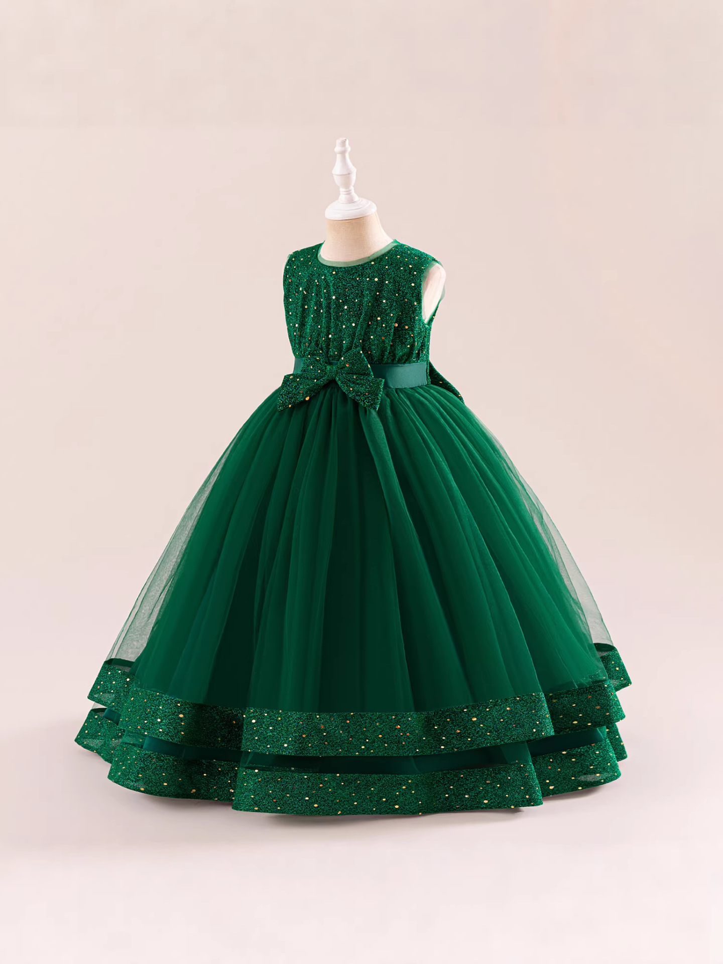 Nuevo vestido de princesa para niños grandes, vestido de actuación en el escenario para niñas, falda de malla sin mangas, falda de tutú de diamantes, kidsdress