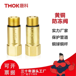 唐科4分黄铜防冻阀水管接头配件定温管道直通式防结冰阀启闭自动