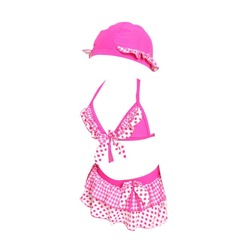 Traje de baño para niños traje de baño de tres piezas dividido para niñas traje de baño casual de verano para niños ventas directas de fábrica