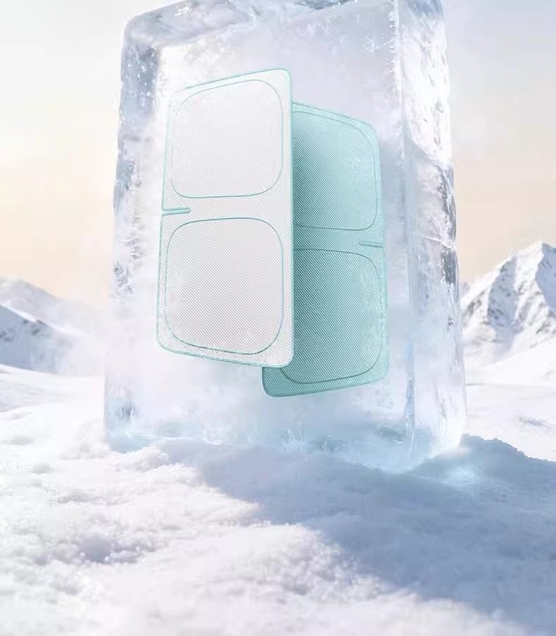 Double-Sided Ice Blue Adhesive Car Sunshade for Front Windshield, Car Interior Sunshade, Sun Protection and Heat Insulation Sunshade Curtain