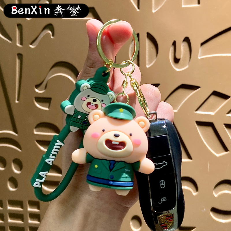 Lovely sea, tierra, aire osos bolsos colgantes llaveros de automóviles colgantes de garras decoraciones tiendas pequeños regalos al por mayor