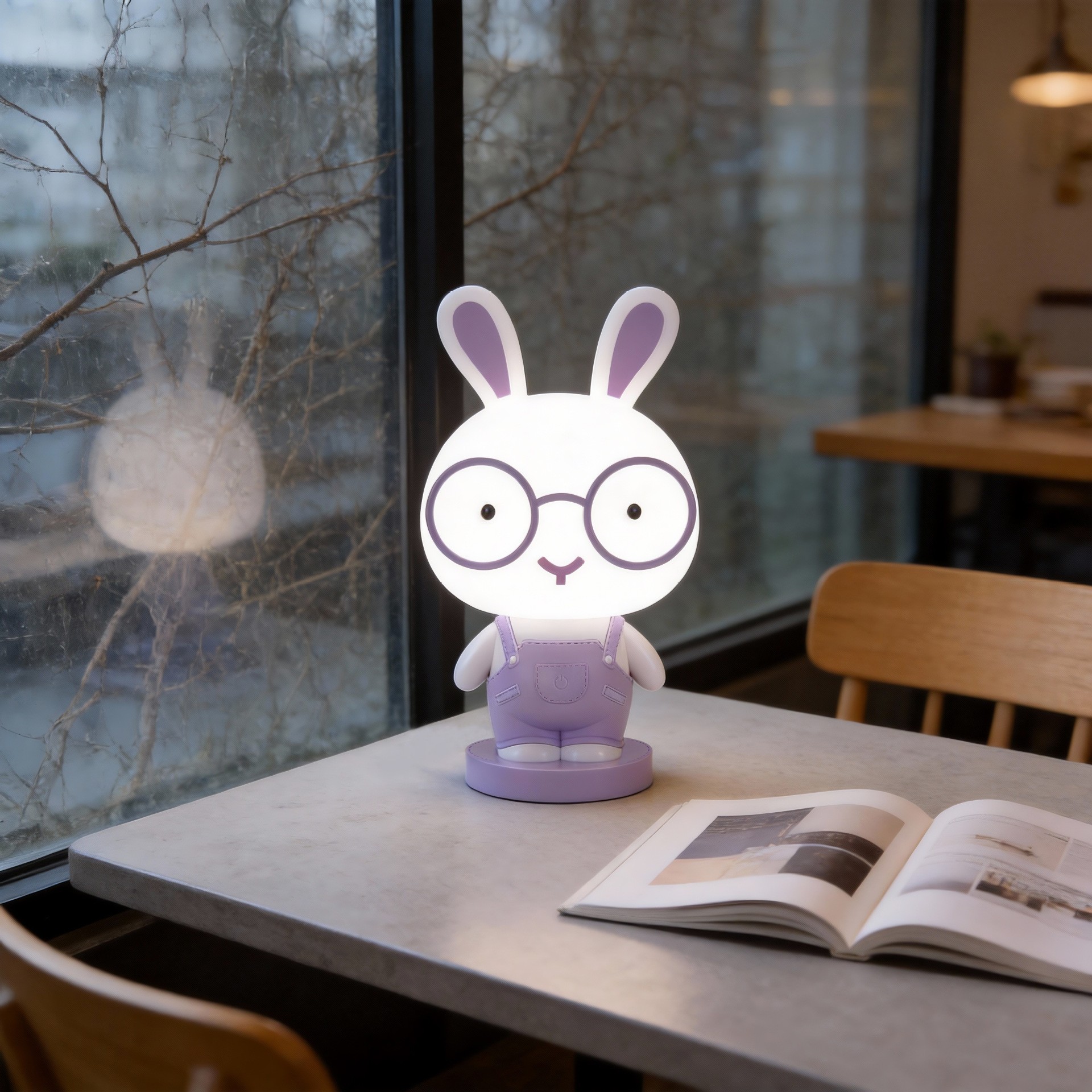 Lámpara de escritorio LED de protección de ojos de tamaño pequeño lindo vaquero 3 toque dormitorio cabecera de cama regalo creativo enchufe