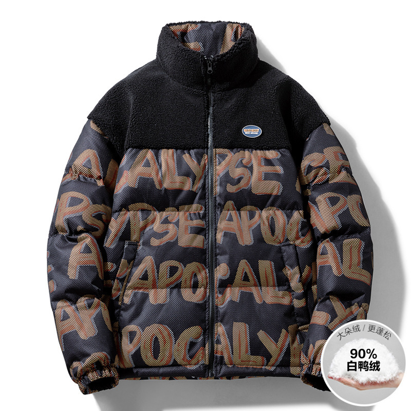 Velvet winter keep warm camouflage down jacket with down