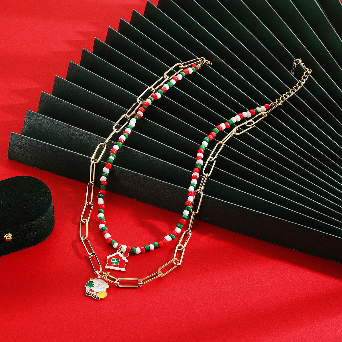 bijoux exclusifs nouveau produit collier de Noël collier de Noël multicouche collier de Noël_voghion.com