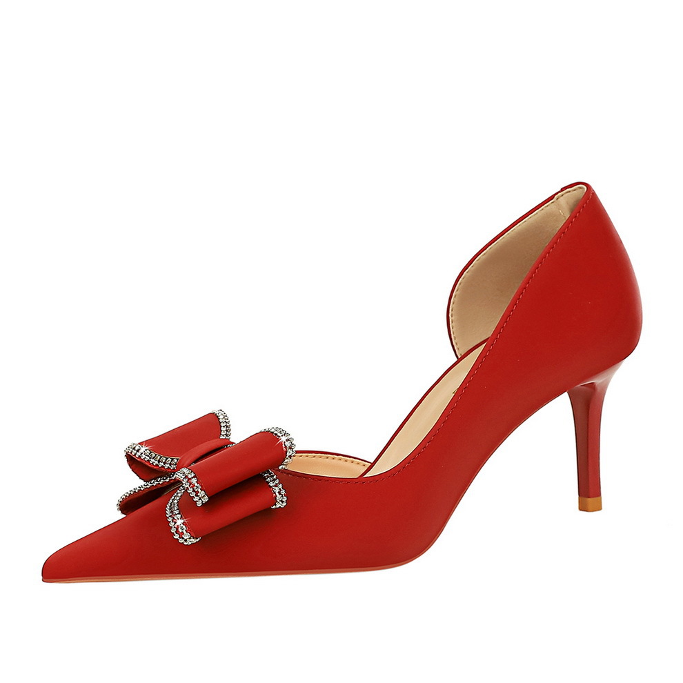 3226-AH36 European And American Style Party Women's Shoes, Stiletto High Heel, Shallow Pointed Toe, Side Cutout,_vogvips.com