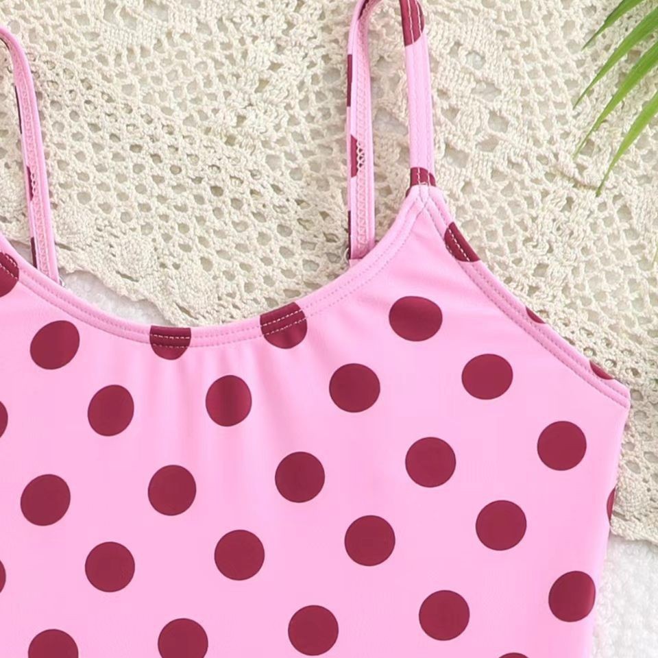 Children's Style One Piece Swimsuit Women's Halter Top Print Tight Fitting Beachwear For Kids 3-7 Years_voghion.com