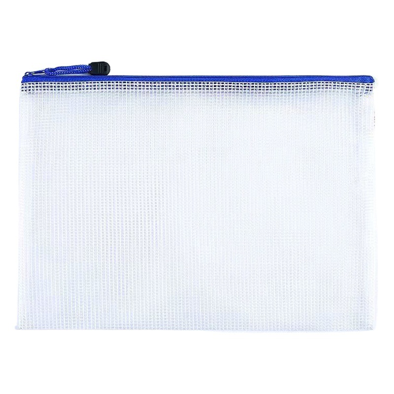 Bolsa de archivo transparente bolsa de cremallera de malla de pvc bolsa de información A4 bolsa de malla impresión personalizada logotipo suministro directo de fábrica