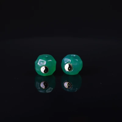 DIY Bracelet Accessories, Loose | Zərgərlik ara hissələri - tai-chi-green-agate