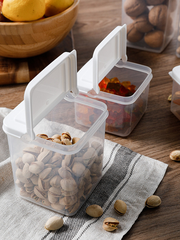 日本の輸入は新鮮な箱の家庭用穀物の干物の収納箱の台所の冷蔵庫のプラスチックの新鮮な貯蔵箱をひっくり返します。|undefined