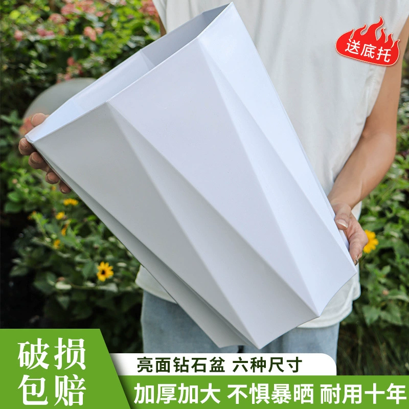 Большой бытовой цветочный горшок для гостиной, пластиковый утолщенный для зеленых растений, денежное дерево, прямоугольный, диаметр птицы счастья.