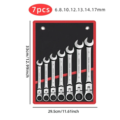 set with swivel head, 72-tooth: Mühərrik tənzimləmə alətləri - 7pcs-black-and-red-cloth-bags