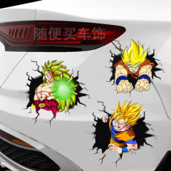 汽車貼紙七龍珠逼真搞怪車身保險槓遮擋劃痕裝飾貼電動摩托車貼畫