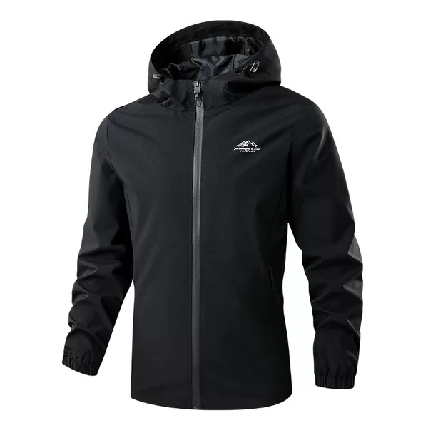 Hooded Jacket Men's Mountain Pattern Hooded Jacket Supports Two-Way Fashion Jacket