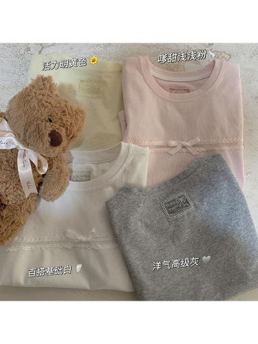 Cotton 210g Girly Style Straight Shoulder T-Shirt 2025 New Arrival Short Sleeve Top Slim Fit Women's Compression Invisible Unique and Beautiful