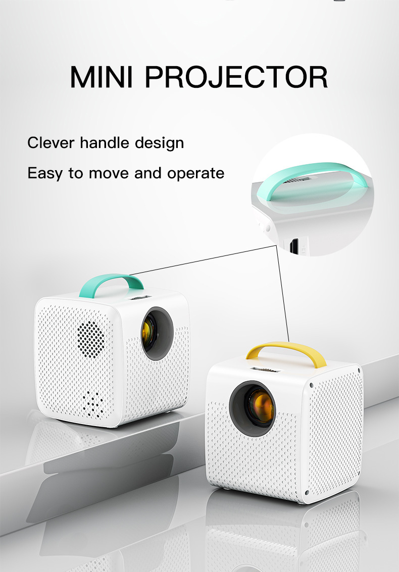 Dış Ticaret Yeni Model Q2 Mini Projeksiyon Cihazı Ev Kullanımı HD Telefon Kablosuz Ev Sinema Ekran Yayını Taşınabilir Projektor