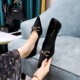 237-2 European and American style women's shoes with thin heels, medium heels, shallow mouth, pointed toe, retro stone pattern patent leather, metal leather buckle, single shoe