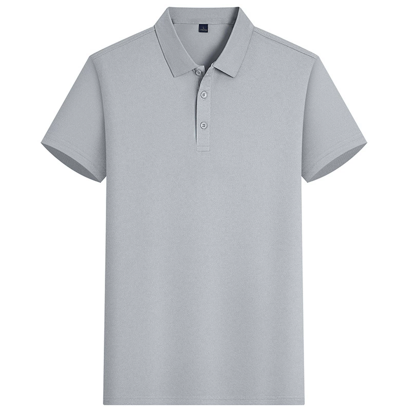 Летняя мужская рубашка поло с короткими рукавами простой бизнес повседневный сплошной цвет лацкана футболка удобная и дышащая рубашка Поло