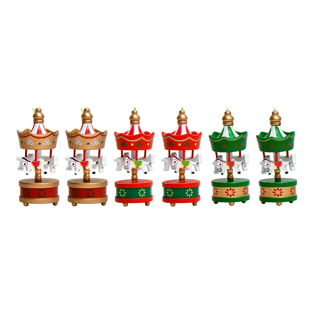 Decoración de mini carrusel de Navidad, decoración, ambiente, paisaje emocional, colgante de árbol de Navidad, pequeño juguete de regalo