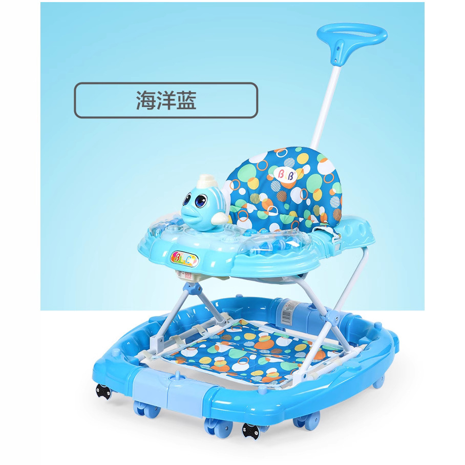 Baolubao 6220SYT Andador de bebé multi-funcional anti-Flip bebé empuje de la mano puede sentarse con pie pad varilla de empuje