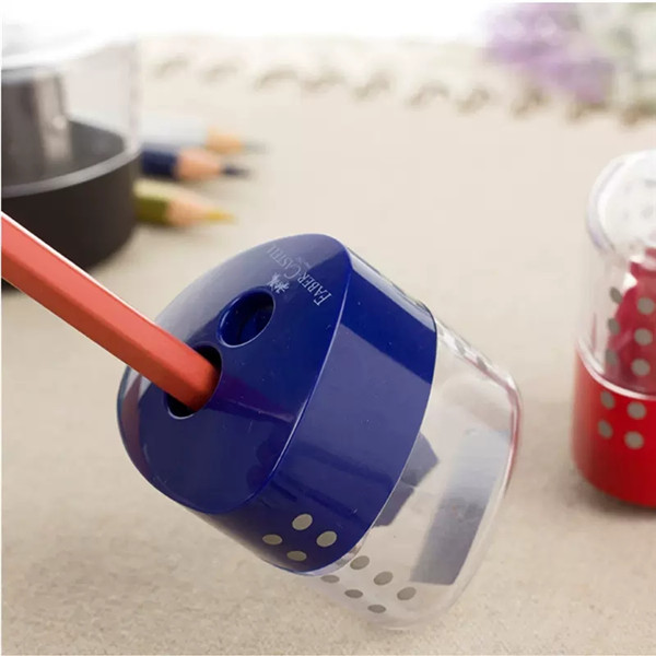 Alemán Faber-Jia 1831 triángulo matriz de puntos doble agujero con autobloqueo sacapuntas niños estudiante boceto