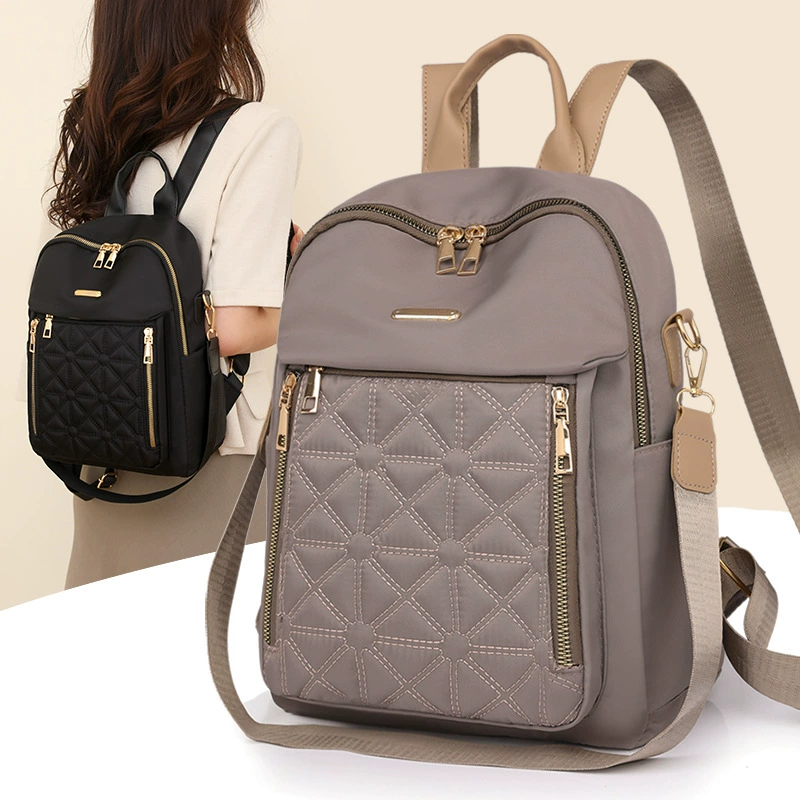 Backpack with diamond pattern, universal capacious water repellent shoulder bag for traveling, Korean style