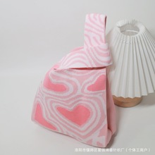 伴手礼包托特包手提包针织包水桶包针织袋百搭手腕包女士包包撞色