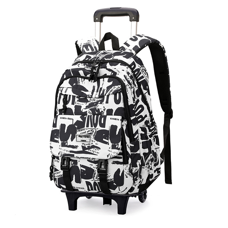 Mochila con Ruedas Desmontable Grados 3-6 de Nailon Resistente al Desgaste para Educación Escolar