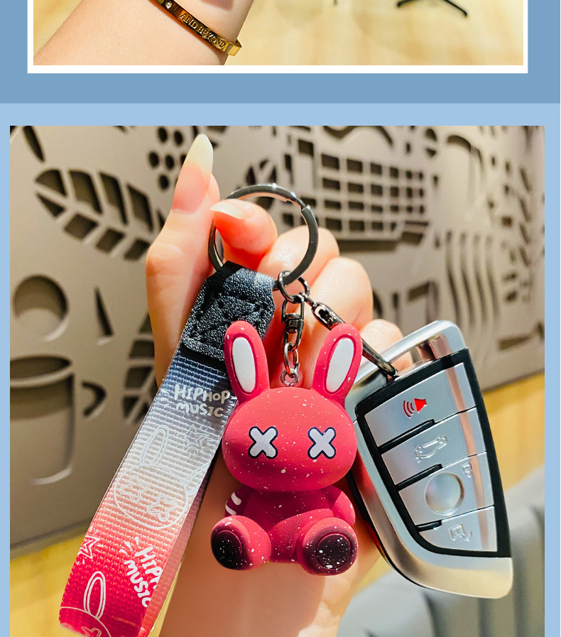 1 Piece Cute Rabbit Hardware Resin Plating Women's Keychain display picture 3