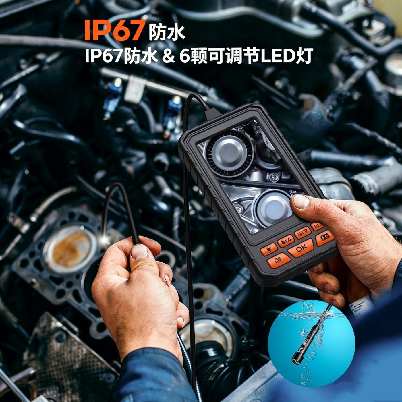 5-Zoll-Großbildschirm 3,9 mm Präzisions-Industrie-Endoskop HD-Kamera Kfz-Reparatur Rohre Formen Bohrungskontrolle zerstörungsfreie Prüfung