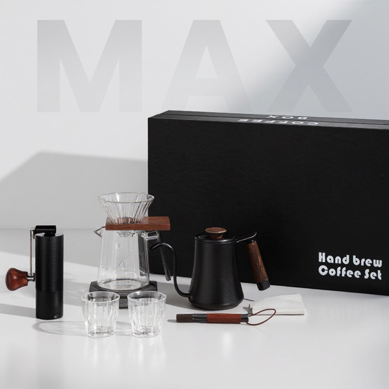 MAX conjunto de café de fabricación manual molino de frijoles de mano para compartir tazas de café de escala electrónica caja de regalo de alta gama