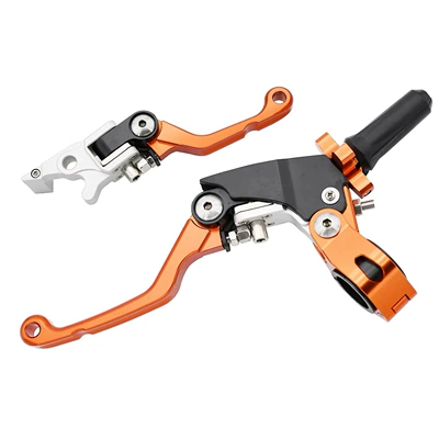 Other brake systems folding handlebar clutch lever - orange-cqr-clutch-and-brake-lever