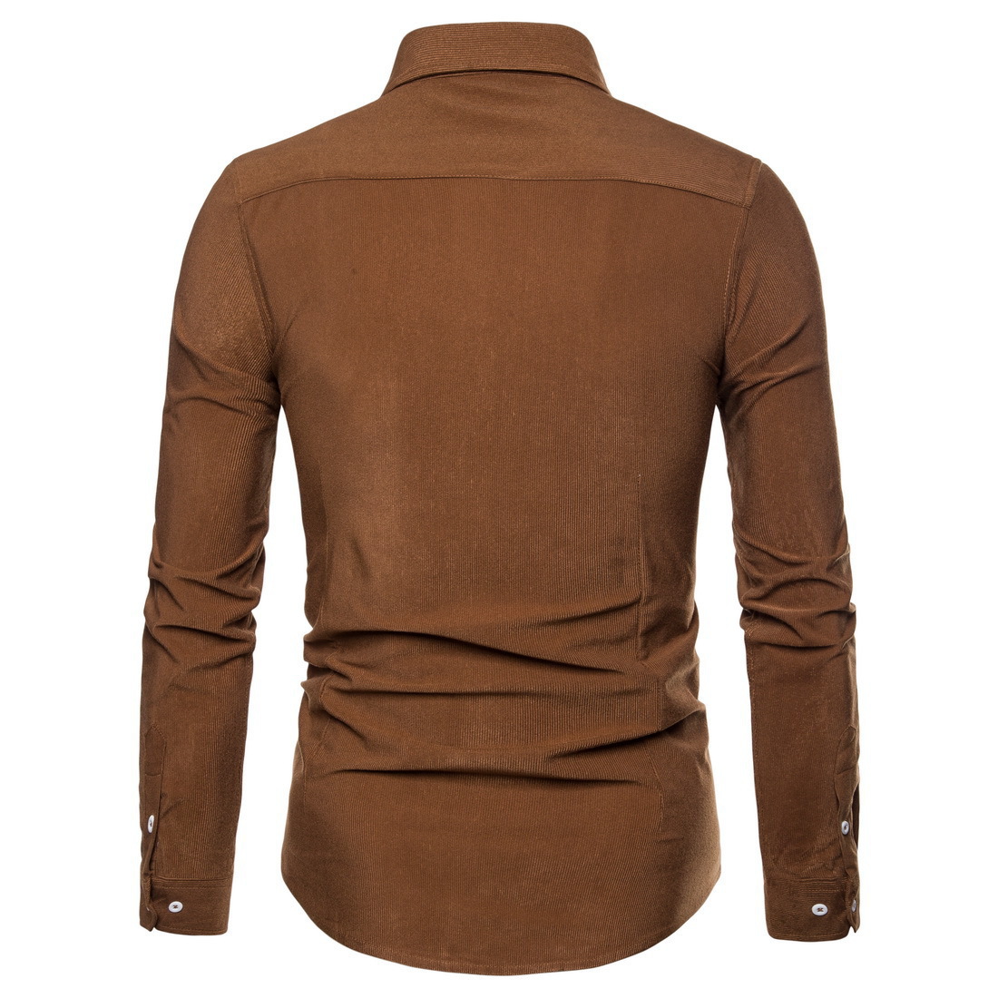 Camicia da uomo a maniche lunghe in velluto a coste casual_voghion.com