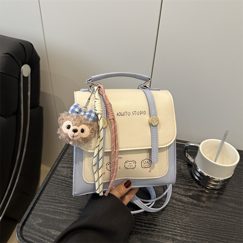 Women's Square Backpack British Style Retro Commuter Rucksack_voghion.com