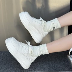 2025新款真皮厚底增高发泡底小白鞋女秋季女鞋透气休闲百搭板鞋