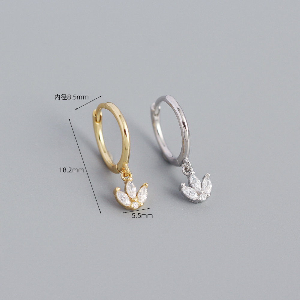 Geometric Fashion 925 Sterling Silver Gem Plating Earrings display picture 1