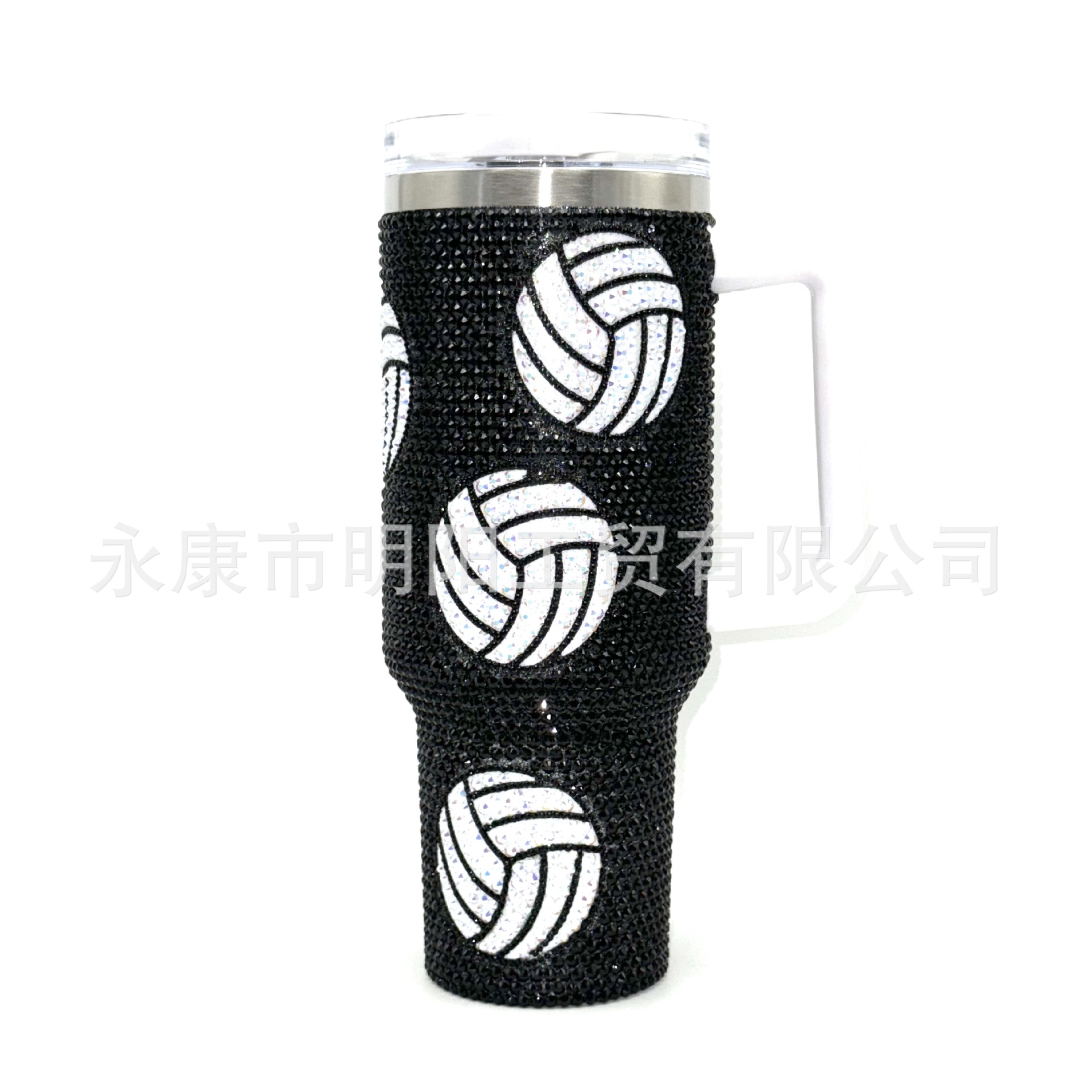 Taladro pegado nuevo mango transfronterizo de 40oz taza de coche con mango taza de hielo de gran capacidad taza de paja de vacío agua de coche