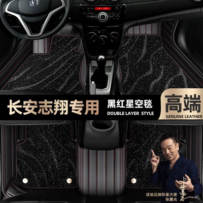 Ayaqaltılar (Kovriklər): 08 double-layer Starry Sky blanket car - black-red-leather-black-star-blanket-double-model