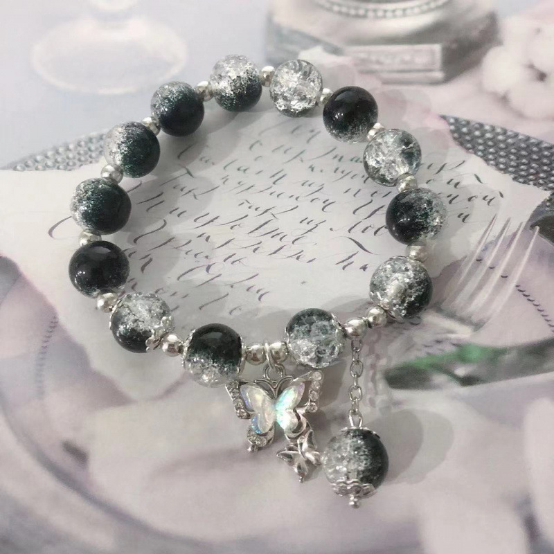 S183 영원한 밤나비 유리팔찌